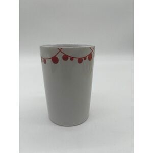 Starbucks Ceramic Mug 2012 Holiday Edition 10.8 oz MW DW Safe White w Red Accent